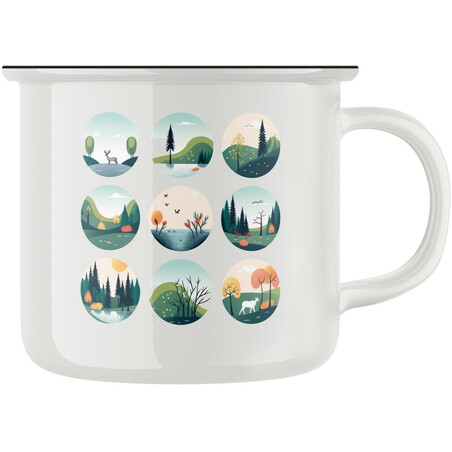 Keramický retro hrnek "Příroda"