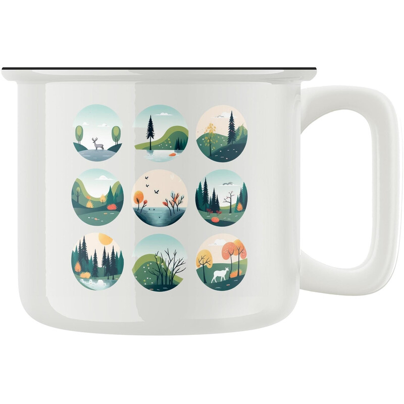 Keramický retro hrnek "Příroda"