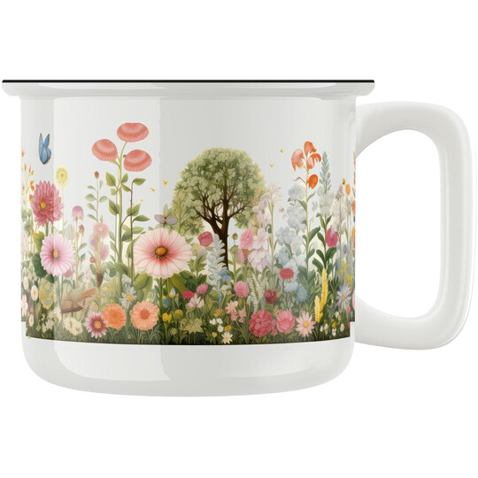 Keramický retro hrnek "Rozkvetlá zahrada"