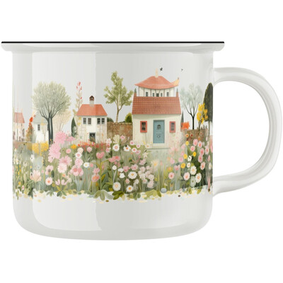 Keramický retro hrnek "Rozkvetlá zahrada"