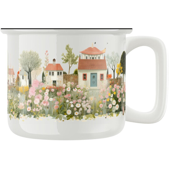 Keramický retro hrnek "Rozkvetlá zahrada"