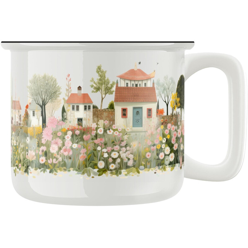 Keramický retro hrnek "Rozkvetlá zahrada"