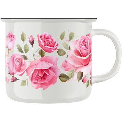 Keramický retro hrnek "Růže"