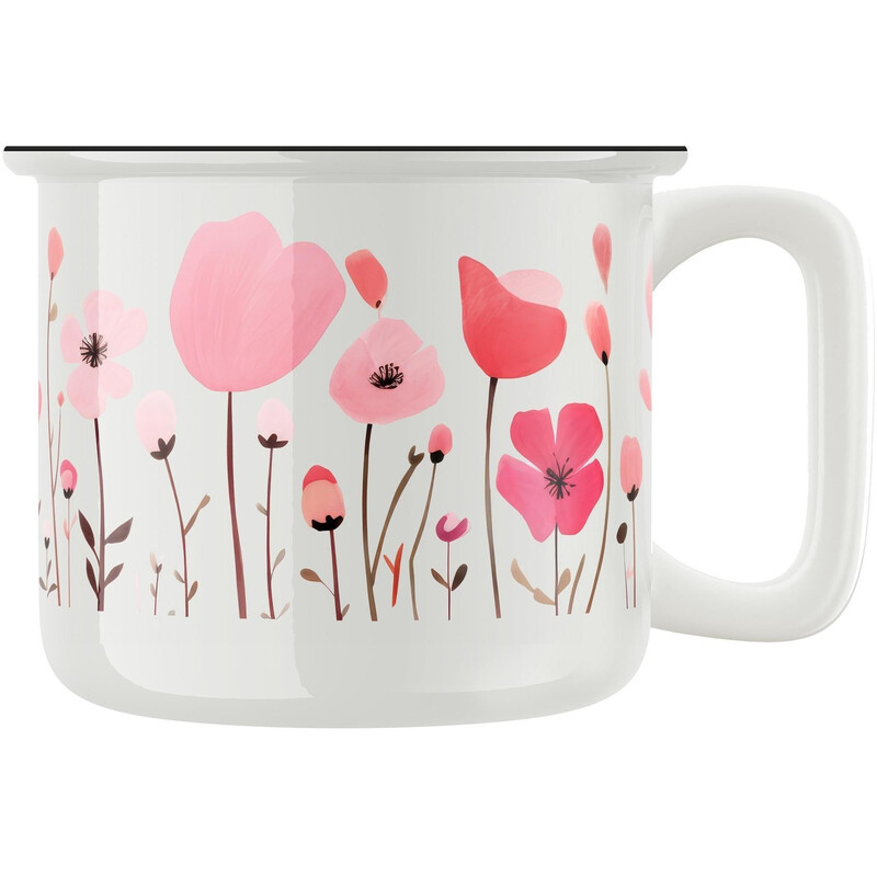 Keramický retro hrnek "Růžové odstíny"