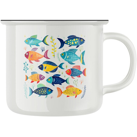 Keramický retro hrnek "Ryby"