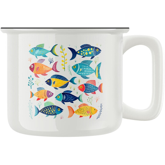 Keramický retro hrnek "Ryby"