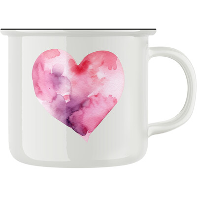 Keramický retro hrnek "Srdce z vodovek"