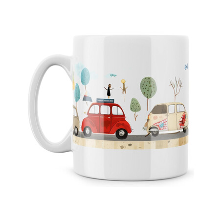 Hrnek "Auta naivní umění"