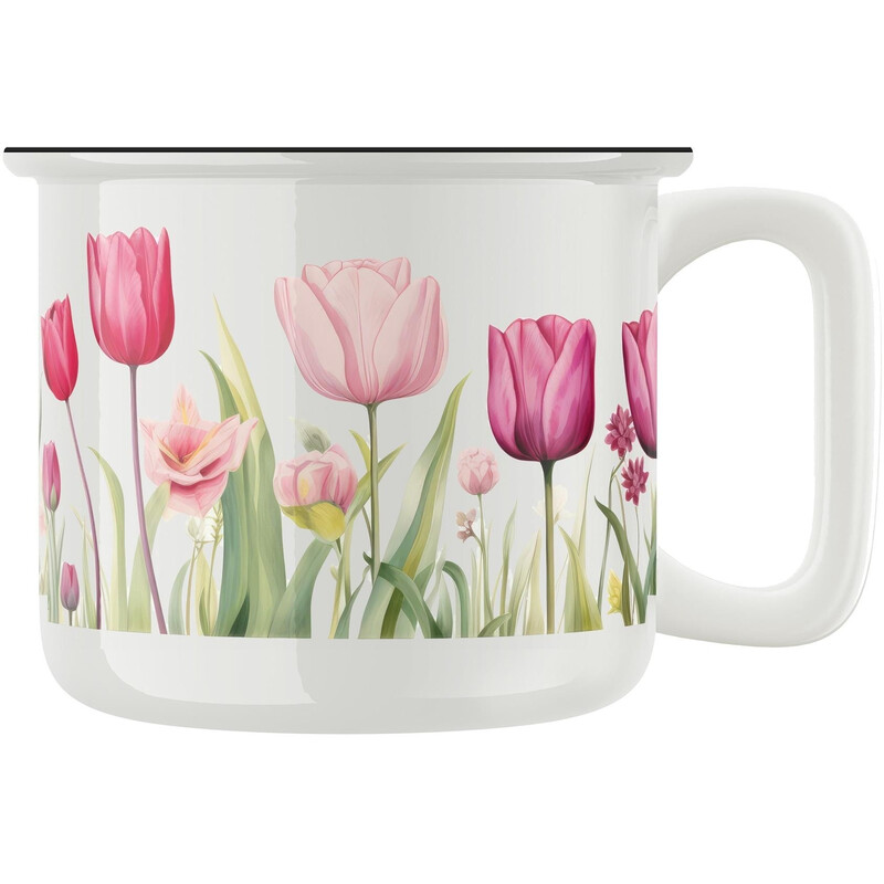 Keramický retro hrnek "Tulipány"