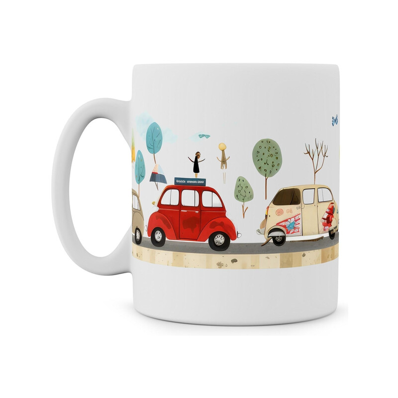 Hrnek "Auta naivní umění"