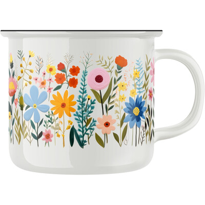 Keramický retro hrnek "Vintage kvítí"