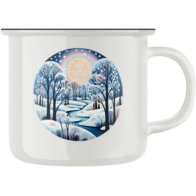 Keramický retro hrnek "Zima jako malovaná"