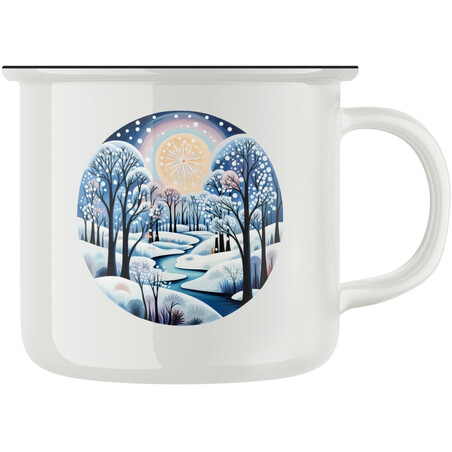 Keramický retro hrnek "Zima jako malovaná"