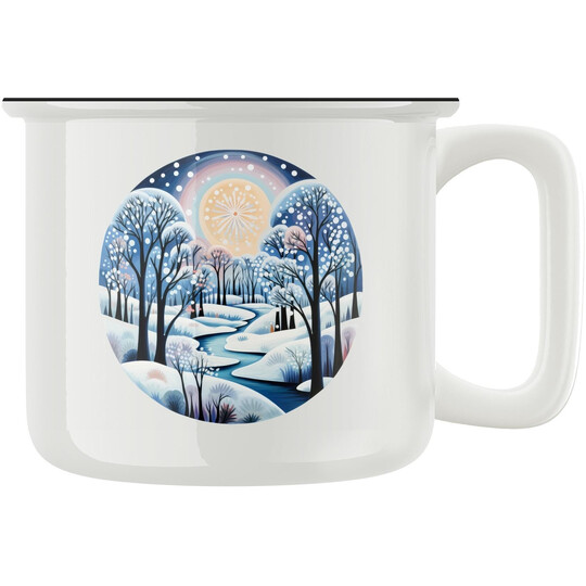 Keramický retro hrnek "Zima jako malovaná"