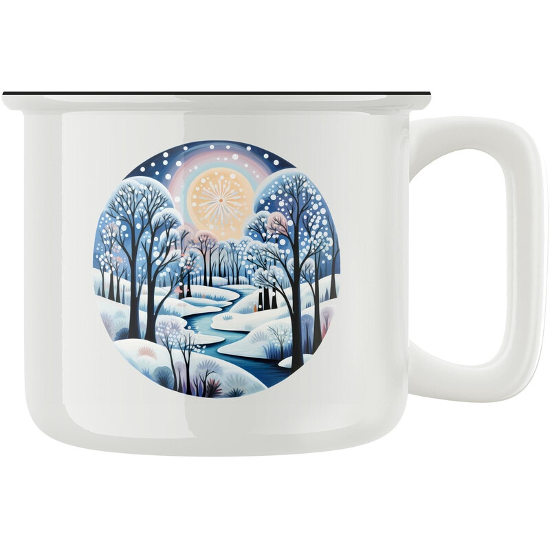 Keramický retro hrnek "Zima jako malovaná"