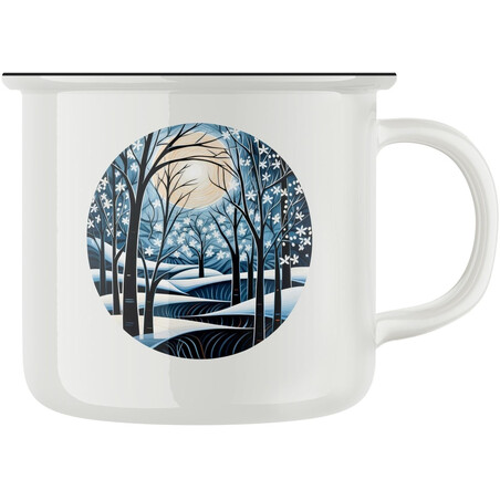 Keramický retro hrnek "Zimní pohádka"