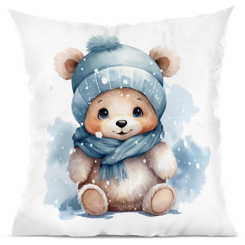 Polštář "Medvídek v čepici"