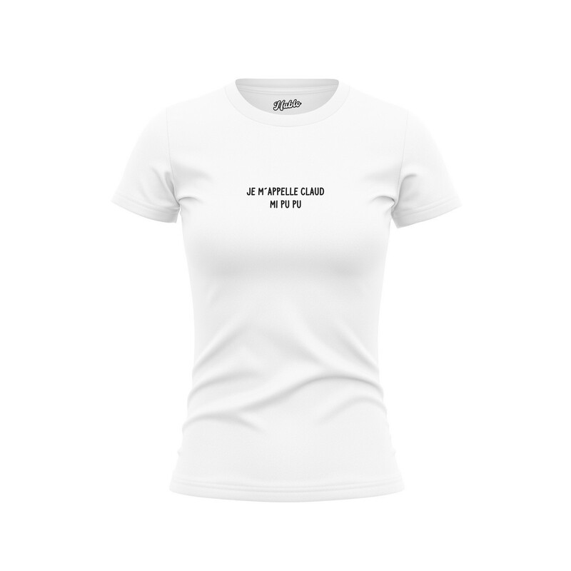 Bavlněné dámské tričko "Je m'appelle Claude"
