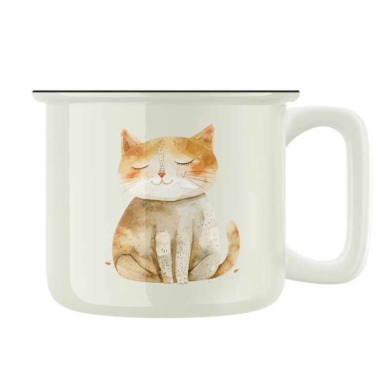 Keramický retro hrnek "Kočka"