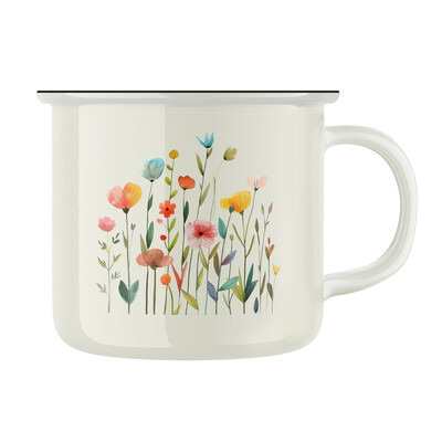 Keramický retro hrnek "Květinky"