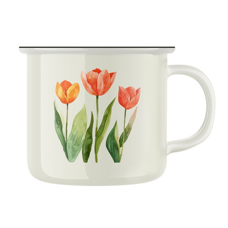 Keramický retro hrnek "Tulipány"