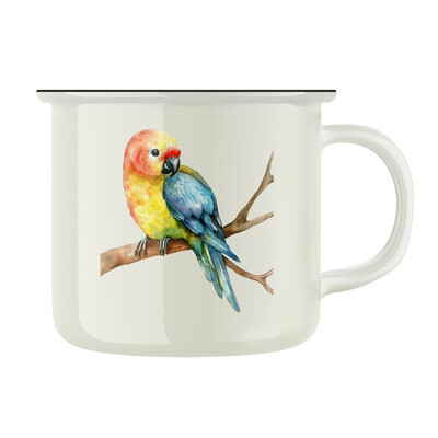 Keramický retro hrnek "Papoušek"