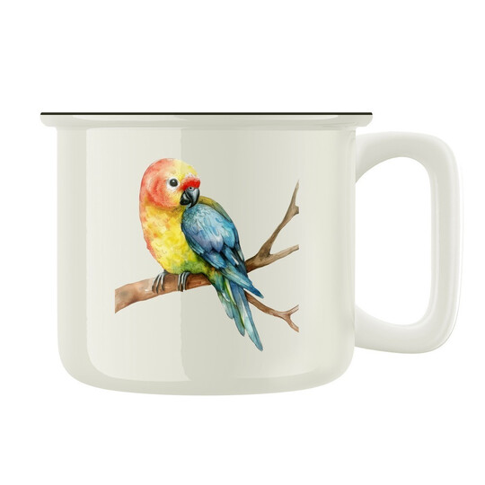 Keramický retro hrnek "Papoušek"