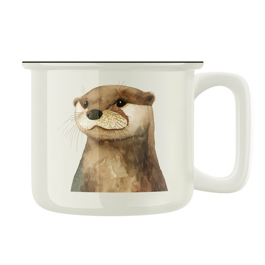 Keramický retro hrnek "Vydra říční"