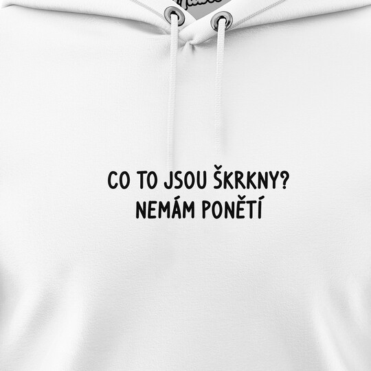 Pánské mikiny s kapucí "CO TO JSOU ŠKRKNY?..."