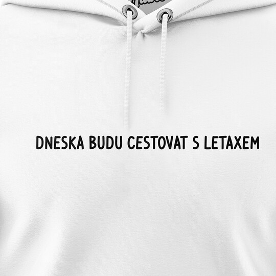 Pánské mikiny s kapucí "DNESKA BUDU CESTOVAT S LETAXEM"