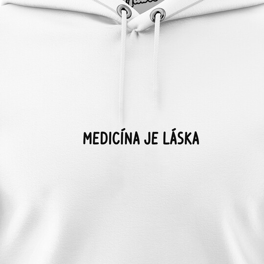 Pánské mikiny s kapucí "MEDICÍNA JE LÁSKA"