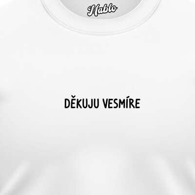 Pánské mikiny bez kapuce "DĚKUJU VESMÍRE"