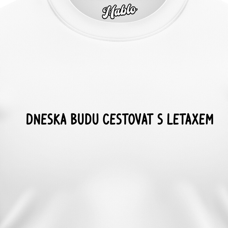 Pánské mikiny bez kapuce "DNESKA BUDU CESTOVAT S LETAXEM"