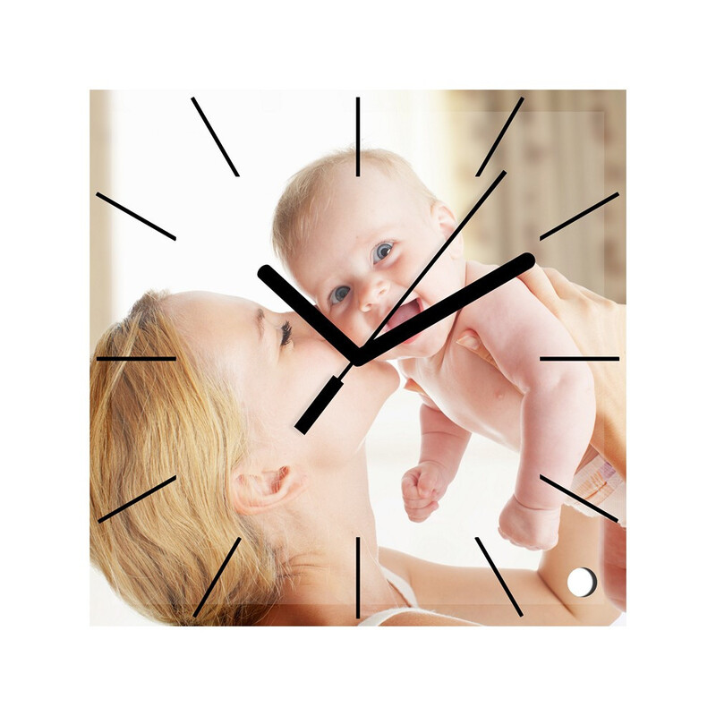 Skleněné hodiny s fotkou na stůl