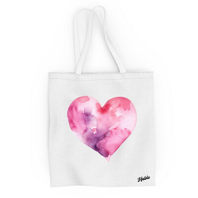 Bavlněná taška "Růžové srdce"