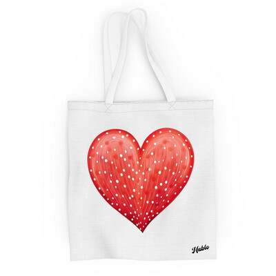 Bavlněná taška "Puntíkaté srdce"