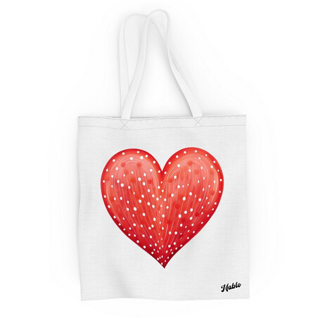 Bavlněná taška "Puntíkaté srdce"