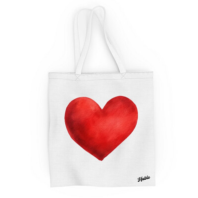 Bavlněná taška "Červené srdce"