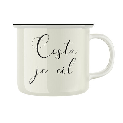 Keramický retro hrnek "Cesta je cíl"