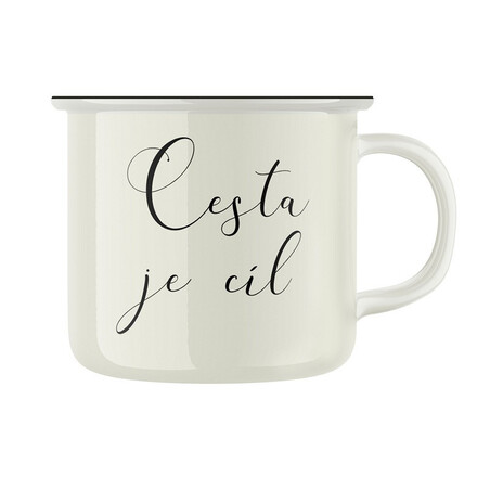 Keramický retro hrnek "Cesta je cíl"