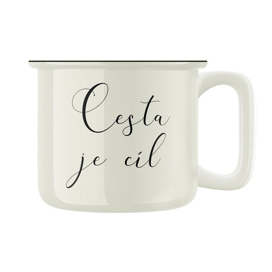 Keramický retro hrnek "Cesta je cíl"