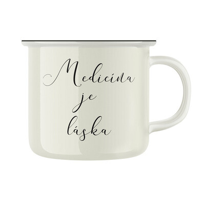 Keramický retro hrnek "Medicína je láska"