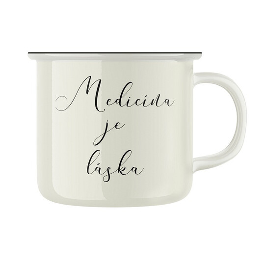 Keramický retro hrnek "Medicína je láska"
