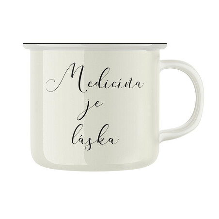 Keramický retro hrnek "Medicína je láska"