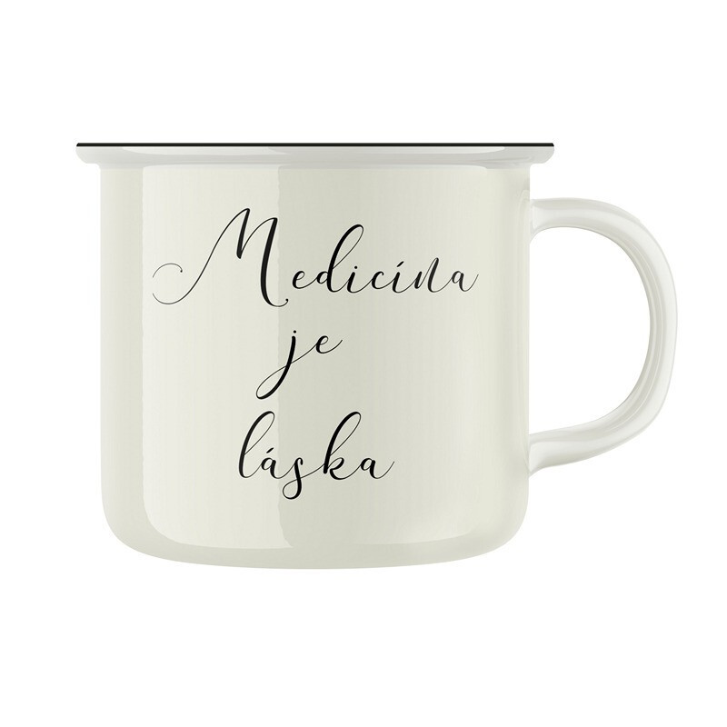 Keramický retro hrnek "Medicína je láska"