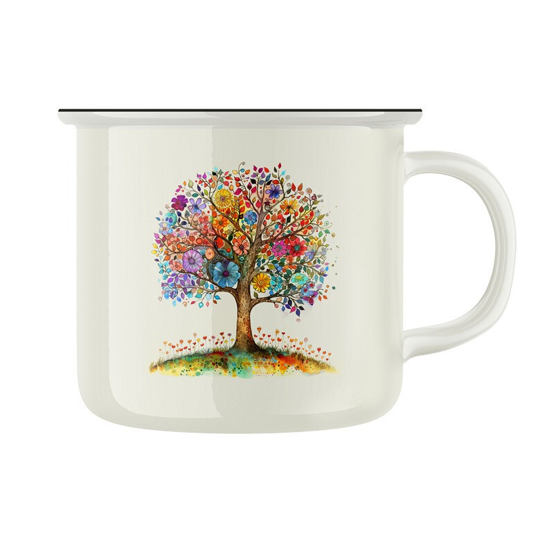 Keramický retro hrnek "Strom života"