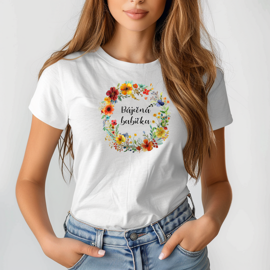 Bavlněné dámské tričko "Báječná babička"