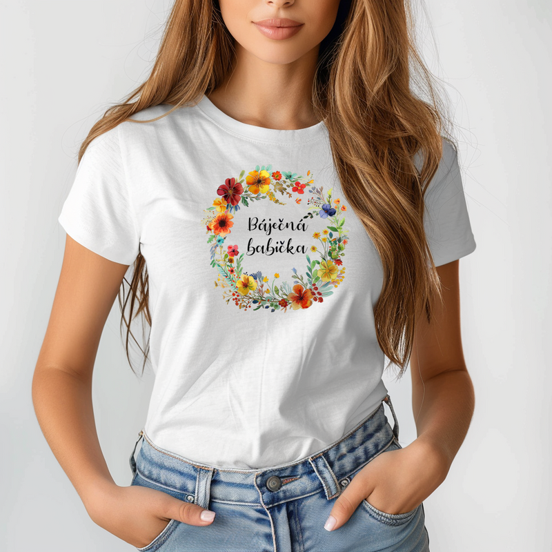 Bavlněné dámské tričko "Báječná babička"