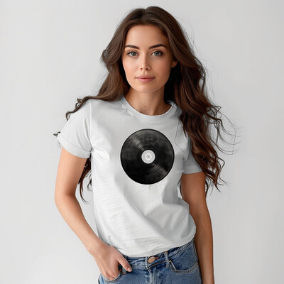 Bavlněné dámské tričko "Vinylová deska"