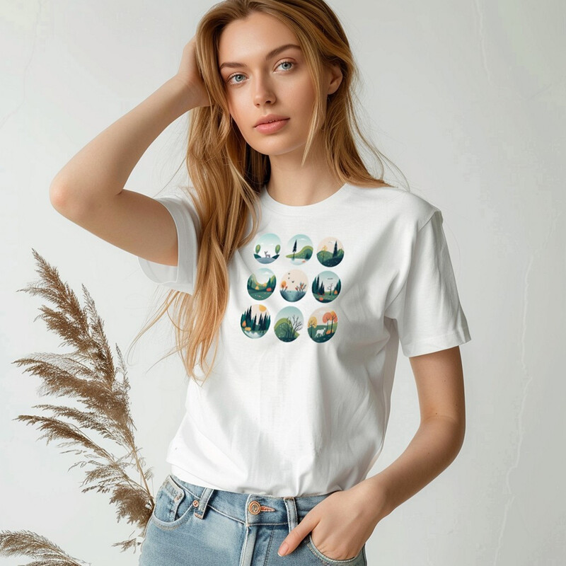 Bavlněné dámské tričko "Příroda"